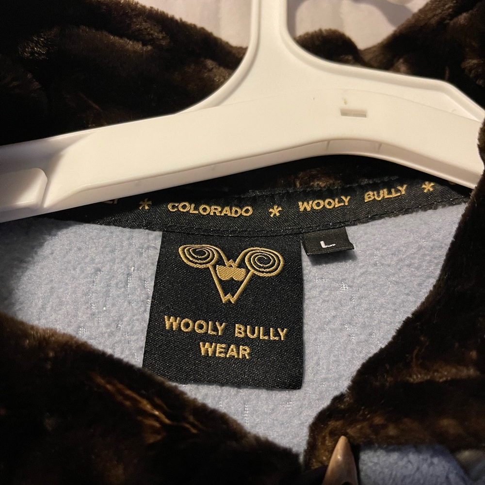 Wooly Bully Wear blue sweater. Size large. Gently used.